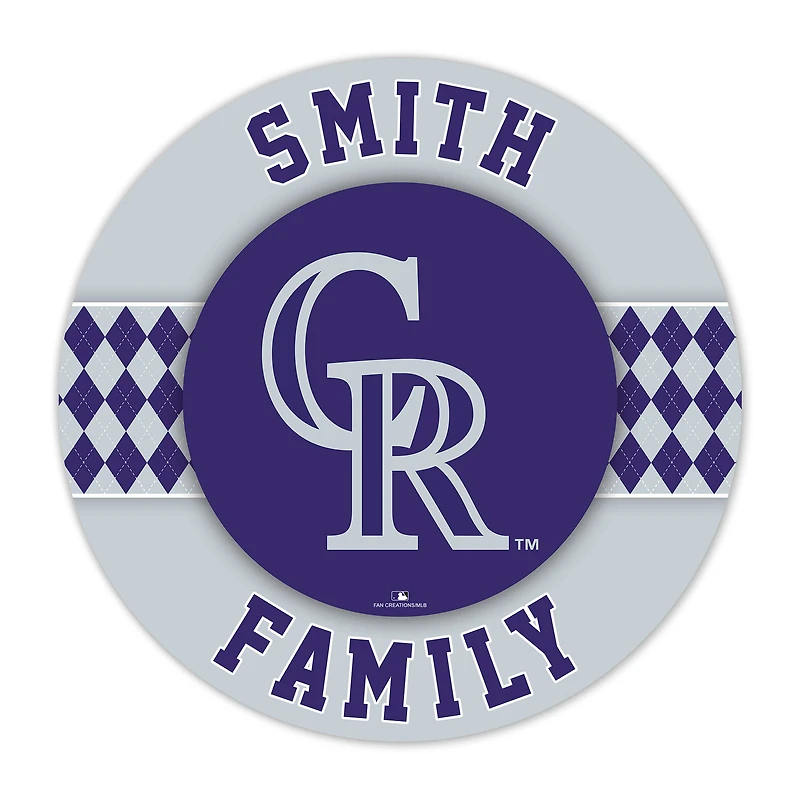 Colorado Rockies 16" Personalized Circle Wall Art