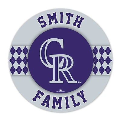 Colorado Rockies 16" Personalized Circle Wall Art