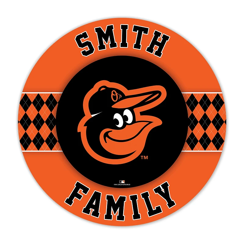 Baltimore Orioles 16" Personalized Circle Wall Art