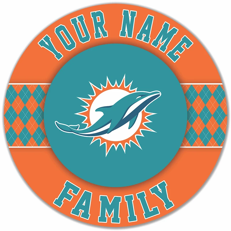 Miami Dolphins 16" Circle Wall Art