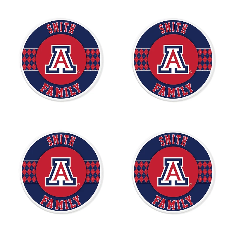 Arizona Wildcats 4" Customizable Circular Coasters 4-Pack Set