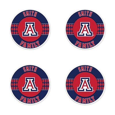 Arizona Wildcats 4" Customizable Circular Coasters 4-Pack Set