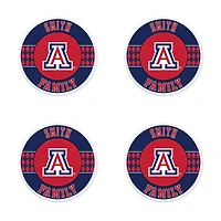 Arizona Wildcats 4" Customizable Circular Coasters 4-Pack Set