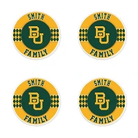 Baylor Bears 4" Customizable Circular Coasters 4-Pack Set