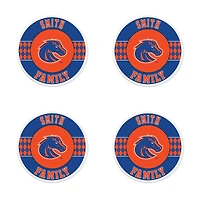 Boise State Broncos 4" Personalized Circular Coasters 4-Pack Set
