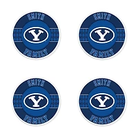 BYU Cougars 4" Personalized Circular Coasters 4-Pack Set