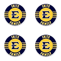 ETSU Buccaneers 4" Customizable Circular Coasters 4-Pack Set