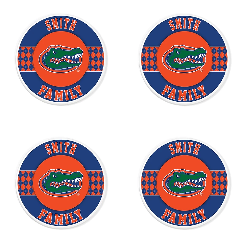 Florida Gators 4" Customizable Circular Coasters 4-Pack Set