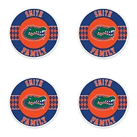 Florida Gators 4" Customizable Circular Coasters 4-Pack Set