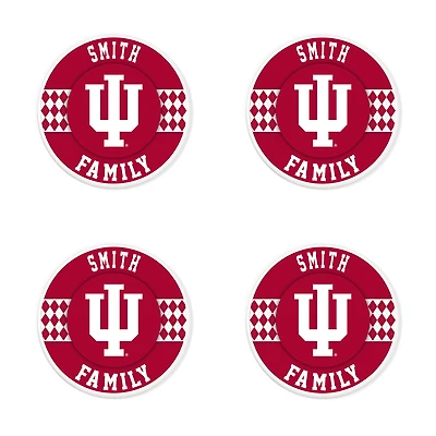 Indiana Hoosiers 4" Customizable Circular Coasters 4-Pack Set