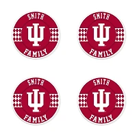 Indiana Hoosiers 4" Customizable Circular Coasters 4-Pack Set