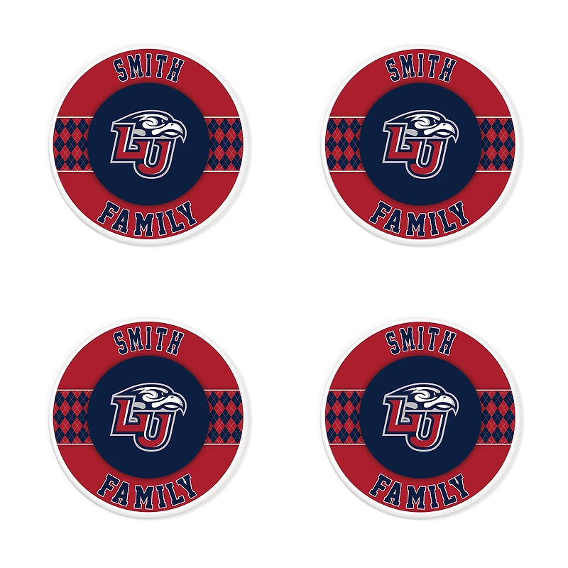 Liberty Flames 4" Customizable Circular Coasters 4-Pack Set