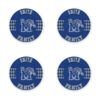 Memphis Tigers 4" Customizable Circular Coasters 4-Pack Set