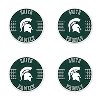 Michigan State Spartans 4" Customizable Circular Coasters 4-Pack Set