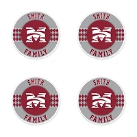 Morehouse Maroon Tigers 4" Customizable Circular Coasters 4-Pack Set