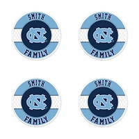 North Carolina Tar Heels 4" Personalized Circular Coasters 4-Pack Set