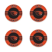 Oregon State Beavers 4" Customizable Circular Coasters 4-Pack Set