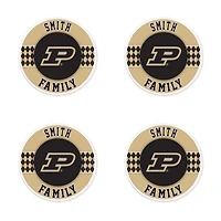 Purdue Boilermakers 4" Customizable Circular Coasters 4-Pack Set