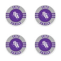 Stephen F Austin Lumberjacks 4" Personalized Circular Coasters 4-Pack Set