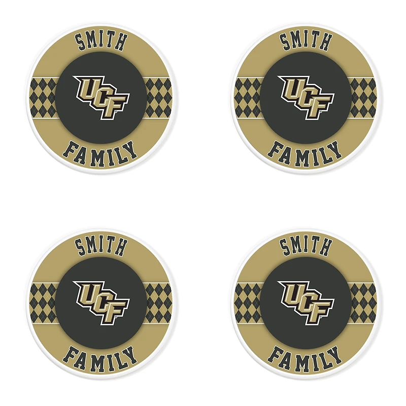 UCF Knights 4" Customizable Circular Coasters 4-Pack Set