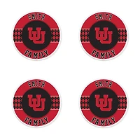Utah Utes 4" Customizable Circular Coasters 4-Pack Set