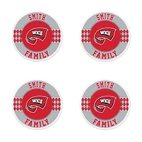 Western Kentucky Hilltoppers 4" Customizable Circular Coasters 4-Pack Set