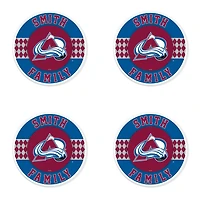 Colorado Avalanche 4" Customizable Circular Coasters 4-Pack Set
