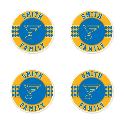 St. Louis Blues 4" Customizable Circular Coasters 4-Pack Set