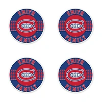 Montreal Canadiens 4" Customizable Circular Coasters 4-Pack Set