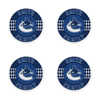 Vancouver Canucks 4" Personalized Circular Coasters 4-Pack Set