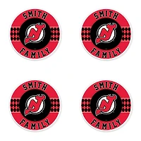 New Jersey Devils 4" Customizable Circular Coasters 4-Pack Set