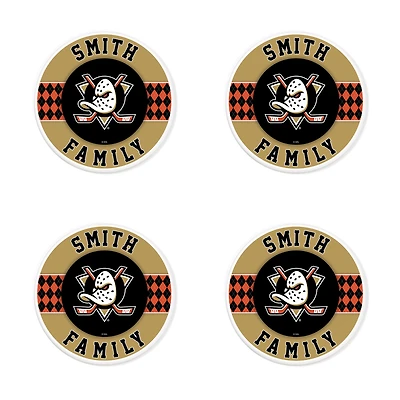 Anaheim Ducks 4" Customizable Circular Coasters 4-Pack Set