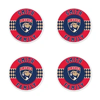 Florida Panthers 4" Customizable Circular Coasters 4-Pack Set