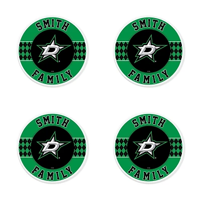 Dallas Stars 4" Customizable Circular Coasters 4-Pack Set