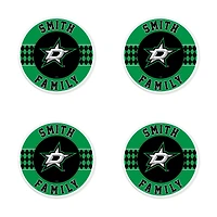 Dallas Stars 4" Customizable Circular Coasters 4-Pack Set