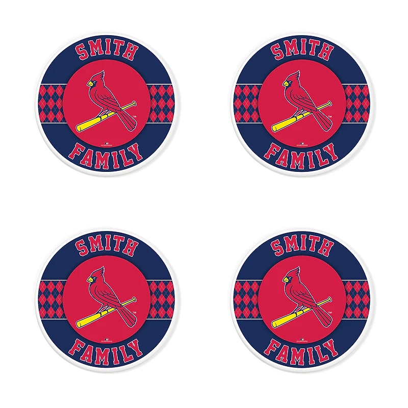 St. Louis Cardinals 4" Customizable Circular Coasters 4-Pack Set