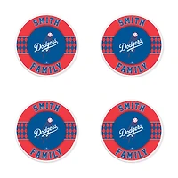 Los Angeles Dodgers 4" Customizable Circular Coasters 4-Pack Set