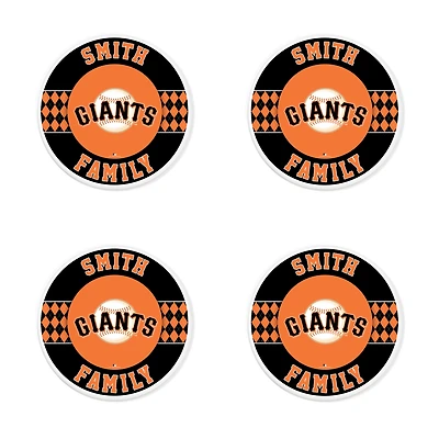 San Francisco Giants 4" Customizable Circular Coasters 4-Pack Set
