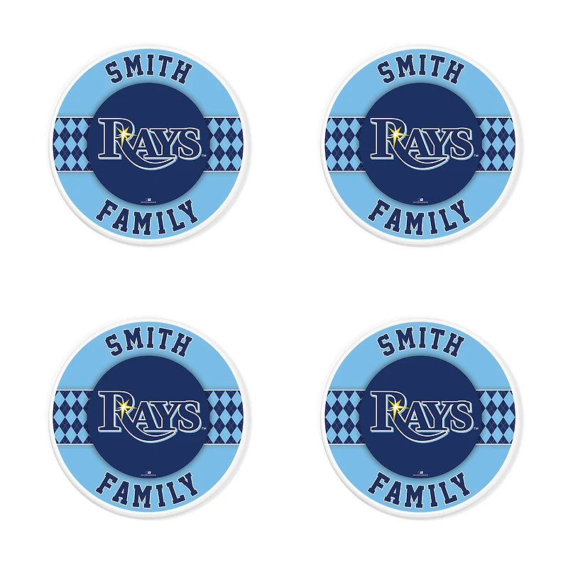 Tampa Bay Rays 4" Customizable Circular Coasters 4-Pack Set
