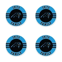 Carolina Panthers 4" Customizable Circular Coasters 4-Pack Set
