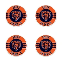 Chicago Bears 4" Customizable Circular Coasters 4-Pack Set