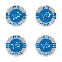 Detroit Lions 4" Customizable Circular Coasters 4-Pack Set