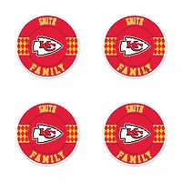 Kansas City Chiefs 4" Customizable Circular Coasters 4-Pack Set