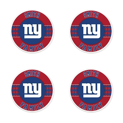 New York Giants 4" Customizable Circular Coasters 4-Pack Set