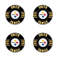 Pittsburgh Steelers 4" Customizable Circular Coasters 4-Pack Set