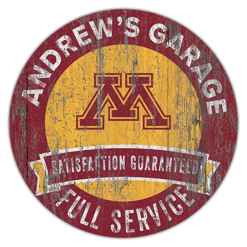 Minnesota Golden Gophers 16" Customizable Garage Circle