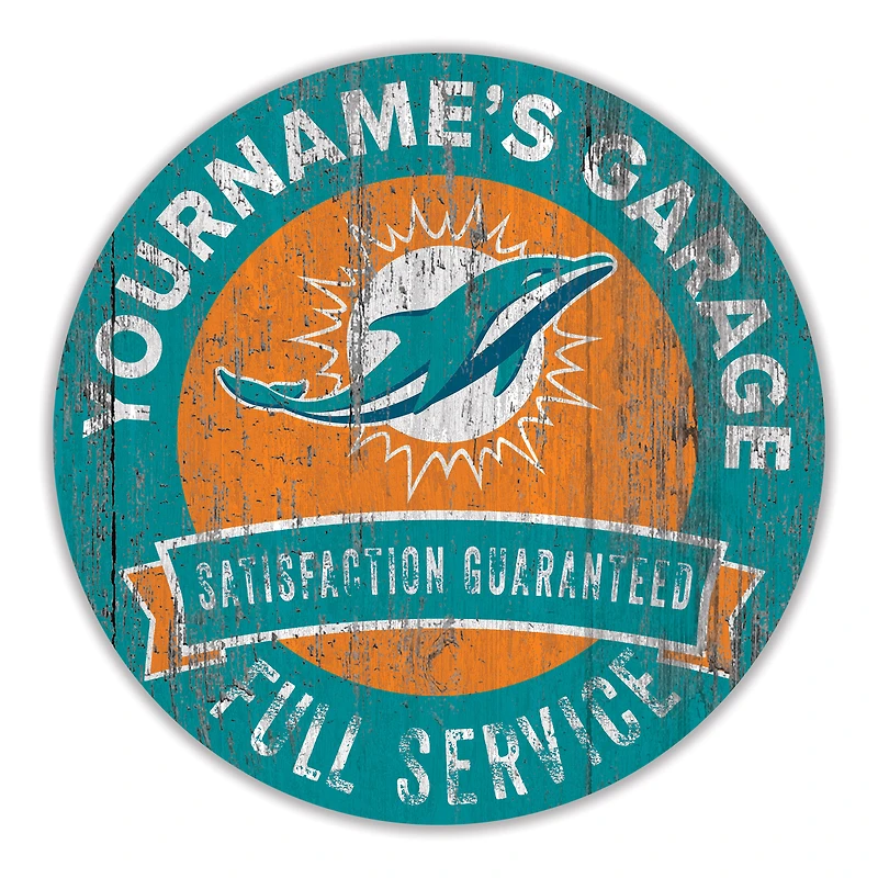Miami Dolphins 16" Customizable Garage Circle