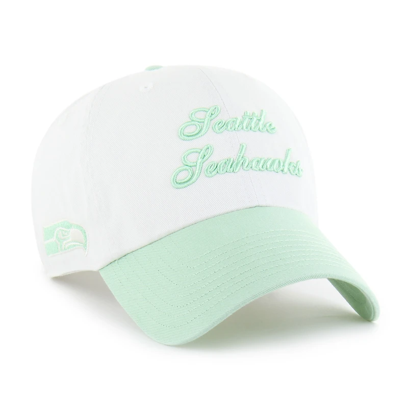 Women's '47  White Seattle Seahawks Gelato Two-Tone Clean Up Adjustable Hat