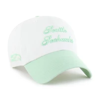 Women's '47  White Seattle Seahawks Gelato Two-Tone Clean Up Adjustable Hat