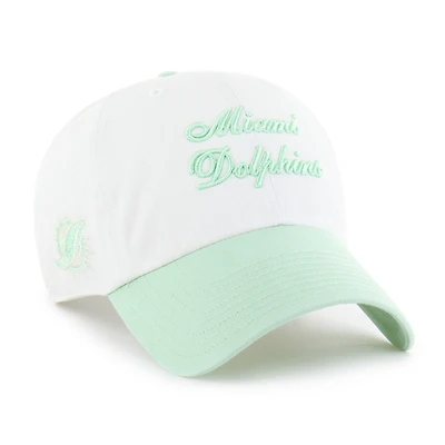 Women's '47  White Miami Dolphins Gelato Two-Tone Clean Up Adjustable Hat